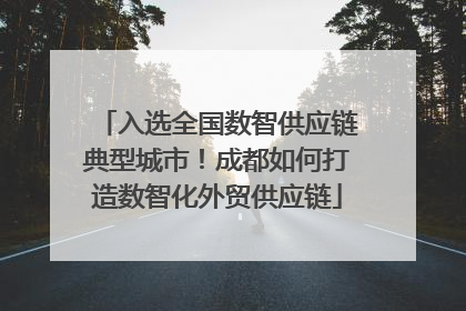 入选全国数智供应链典型城市！成都如何打造数智化外贸供应链