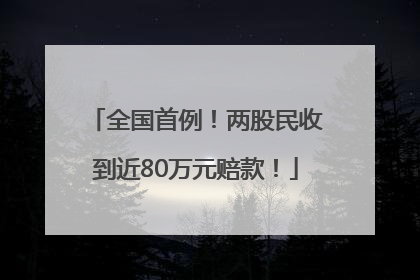 全国首例！两股民收到近80万元赔款！