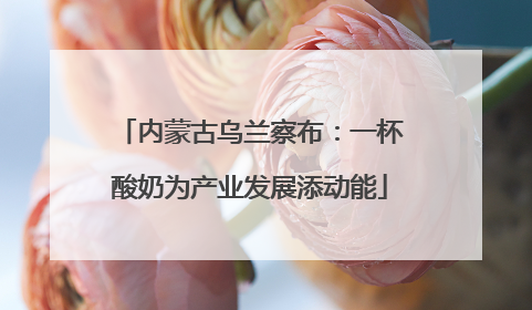 内蒙古乌兰察布：一杯酸奶为产业发展添动能