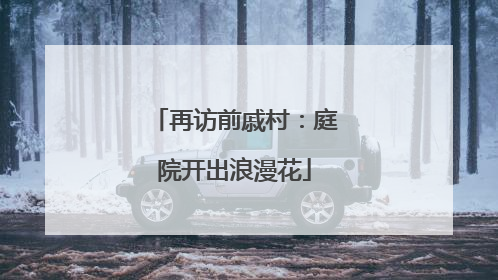 再访前戚村：庭院开出浪漫花