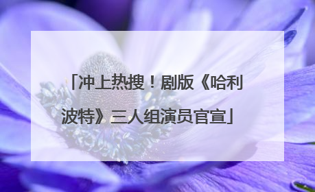 冲上热搜！剧版《哈利波特》三人组演员官宣