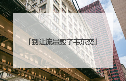 别让流量毁了韦东奕