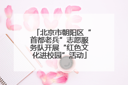 北京市朝阳区“首都老兵”志愿服务队开展“红色文化进校园”活动