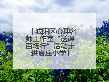 城阳区心理名师工作室“送课百场行”活动走进夏庄小学