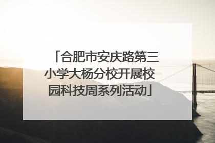 合肥市安庆路第三小学大杨分校开展校园科技周系列活动