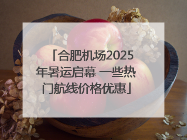 合肥机场2025年暑运启幕 一些热门航线价格优惠