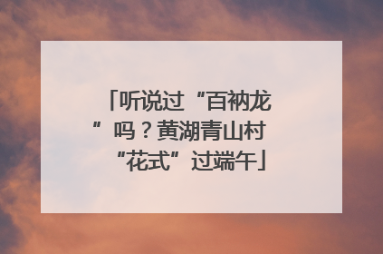 听说过“百衲龙”吗？黄湖青山村“花式”过端午
