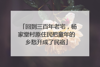 回到三百年老宅，杨家堂村原住民把童年的乡愁开成了民宿