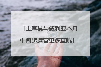 土耳其与叙利亚本月中旬起运营更多直航