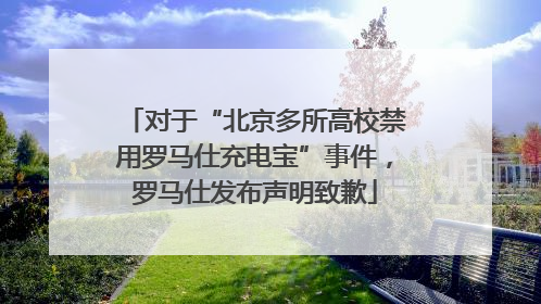 对于“北京多所高校禁用罗马仕充电宝”事件，罗马仕发布声明致歉