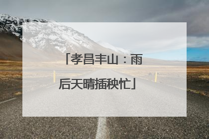 孝昌丰山：雨后天晴插秧忙