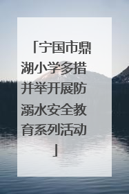 宁国市鼎湖小学多措并举开展防溺水安全教育系列活动
