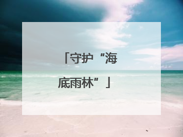 守护“海底雨林”