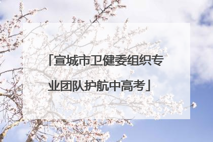 宣城市卫健委组织专业团队护航中高考