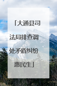大通县司法局排查调处矛盾纠纷惠民生