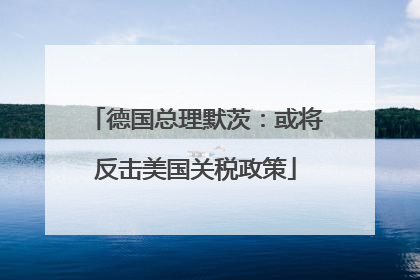德国总理默茨：或将反击美国关税政策