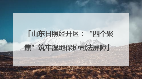 山东日照经开区：“四个聚焦”筑牢湿地保护司法屏障