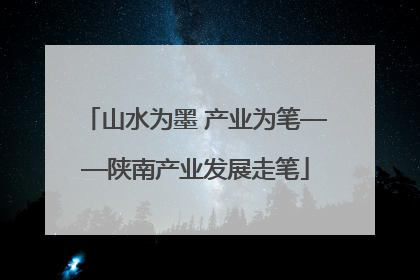 山水为墨 产业为笔——陕南产业发展走笔