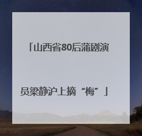 山西省80后蒲剧演员梁静沪上摘“梅”