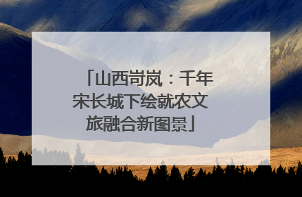 山西岢岚：千年宋长城下绘就农文旅融合新图景