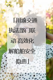 川渝交通执法部门联动 高效化解船舶安全隐患
