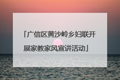 广信区黄沙岭乡妇联开展家教家风宣讲活动