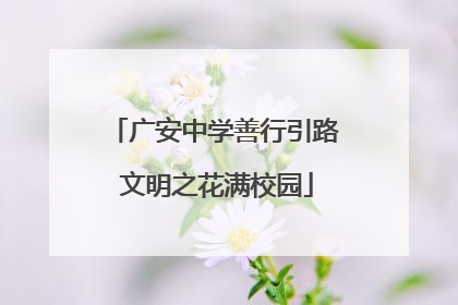 广安中学善行引路 文明之花满校园
