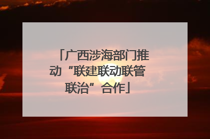 广西涉海部门推动“联建联动联管联治”合作