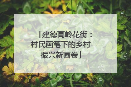 建德高岭花街：村民画笔下的乡村振兴新画卷