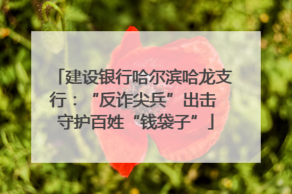 建设银行哈尔滨哈龙支行：“反诈尖兵”出击 守护百姓“钱袋子”