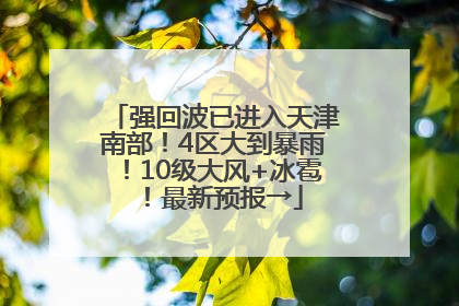 强回波已进入天津南部！4区大到暴雨！10级大风+冰雹！最新预报→
