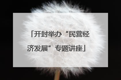 开封举办“民营经济发展”专题讲座