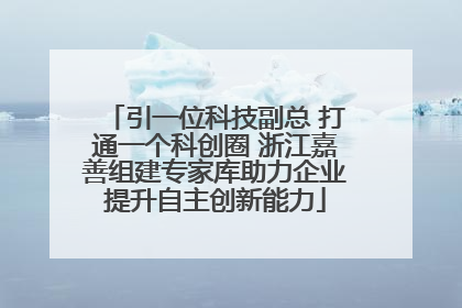 引一位科技副总 打通一个科创圈 浙江嘉善组建专家库助力企业提升自主创新能力