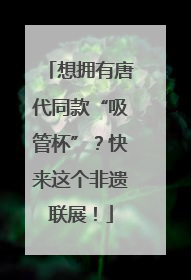 想拥有唐代同款“吸管杯”？快来这个非遗联展！