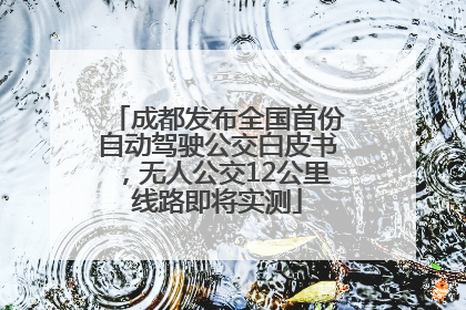 成都发布全国首份自动驾驶公交白皮书，无人公交12公里线路即将实测