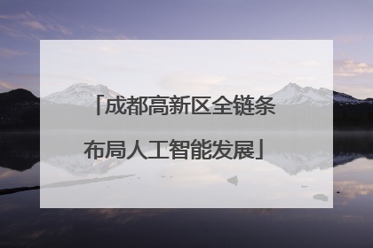成都高新区全链条布局人工智能发展