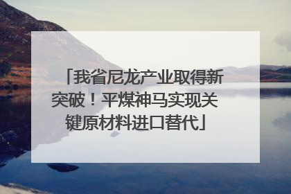 我省尼龙产业取得新突破！平煤神马实现关键原材料进口替代
