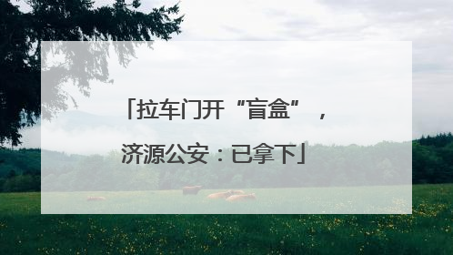 拉车门开“盲盒”，济源公安：已拿下