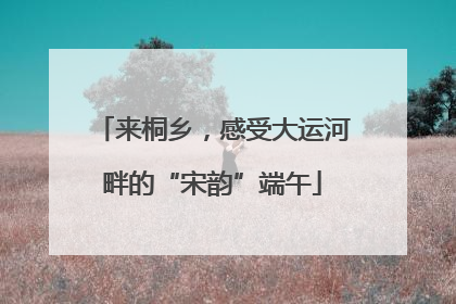 来桐乡，感受大运河畔的“宋韵”端午