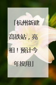 杭州新建高铁站，亮相！预计今年投用