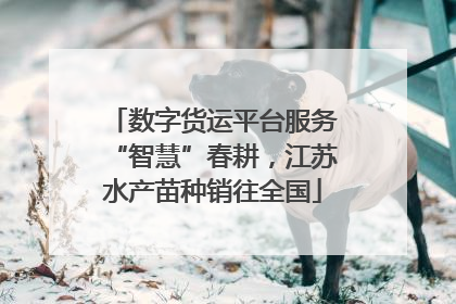数字货运平台服务“智慧”春耕，江苏水产苗种销往全国