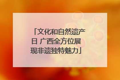 文化和自然遗产日 广西全方位展现非遗独特魅力