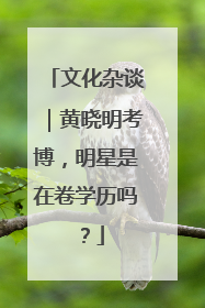 文化杂谈｜黄晓明考博，明星是在卷学历吗？