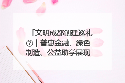 文明成都创建巡礼⑦｜普惠金融、绿色制造、公益助学展现城市文明底色