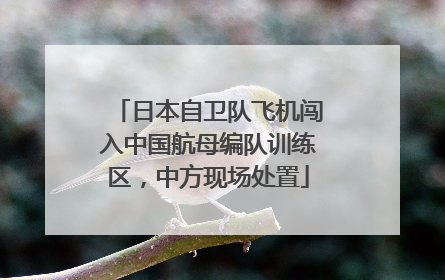 日本自卫队飞机闯入中国航母编队训练区，中方现场处置