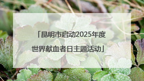 昆明市启动2025年度世界献血者日主题活动