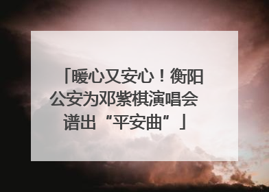 暖心又安心！衡阳公安为邓紫棋演唱会谱出“平安曲”