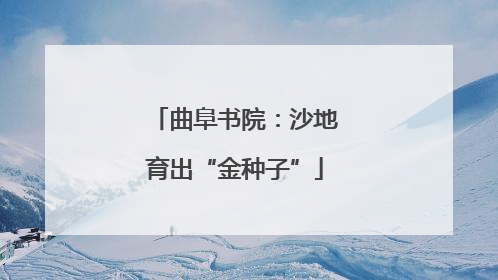 曲阜书院：沙地育出“金种子”