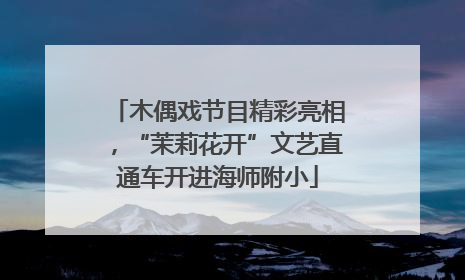 木偶戏节目精彩亮相，“茉莉花开”文艺直通车开进海师附小