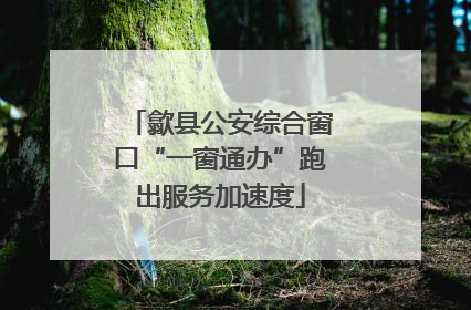 歙县公安综合窗口“一窗通办”跑出服务加速度